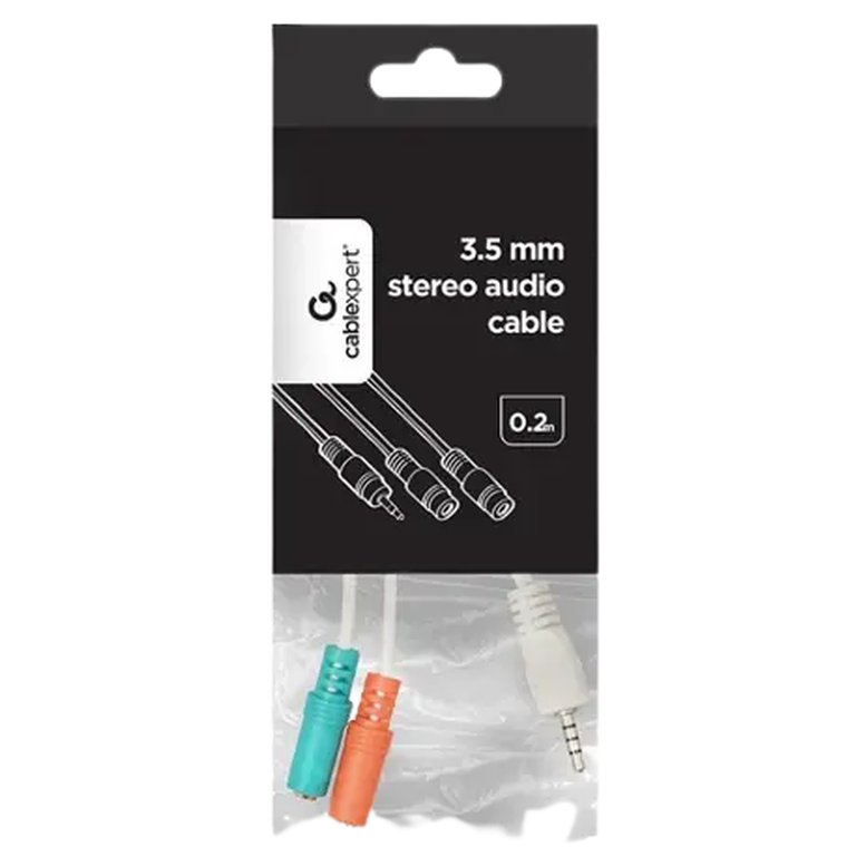 Адаптер Cablexpert CCA-417W, 3.5 mm to 3.5 mm, Белый 7