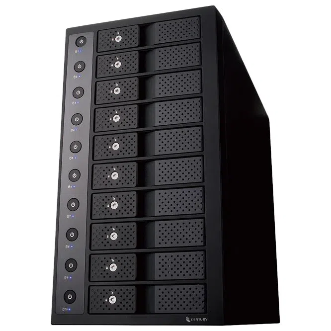 10-Bay SINGLE System External Enclosure Century "CRST1035U32CIS", USB3.2 Gen2 to 10x SATA 3.5" 2