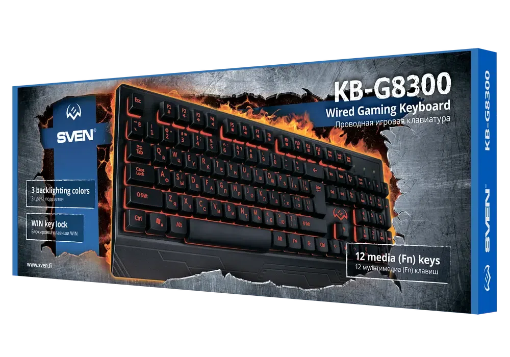 Клавиатура SVEN KB-G8300, Black 8