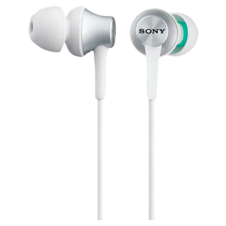 Earphones  SONY  MDR-EX110AP, Mic on cable,  4pin 3.5mm jack L-shaped, Cable: 1.2m, White 2