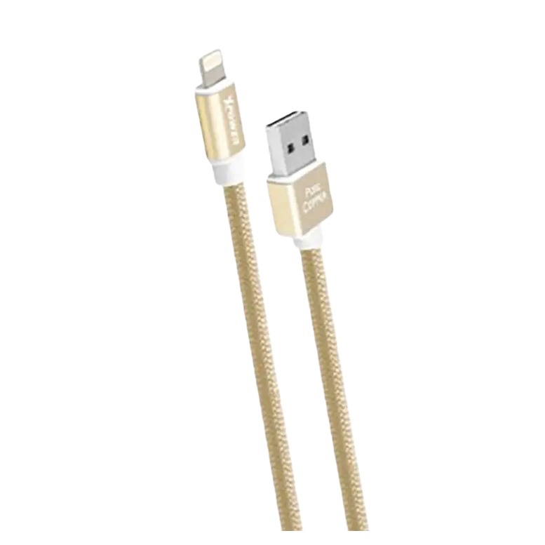 Cablu Xpower Lightning Cable Metal, USB-A to Micro-USB, 1 m, Auriu