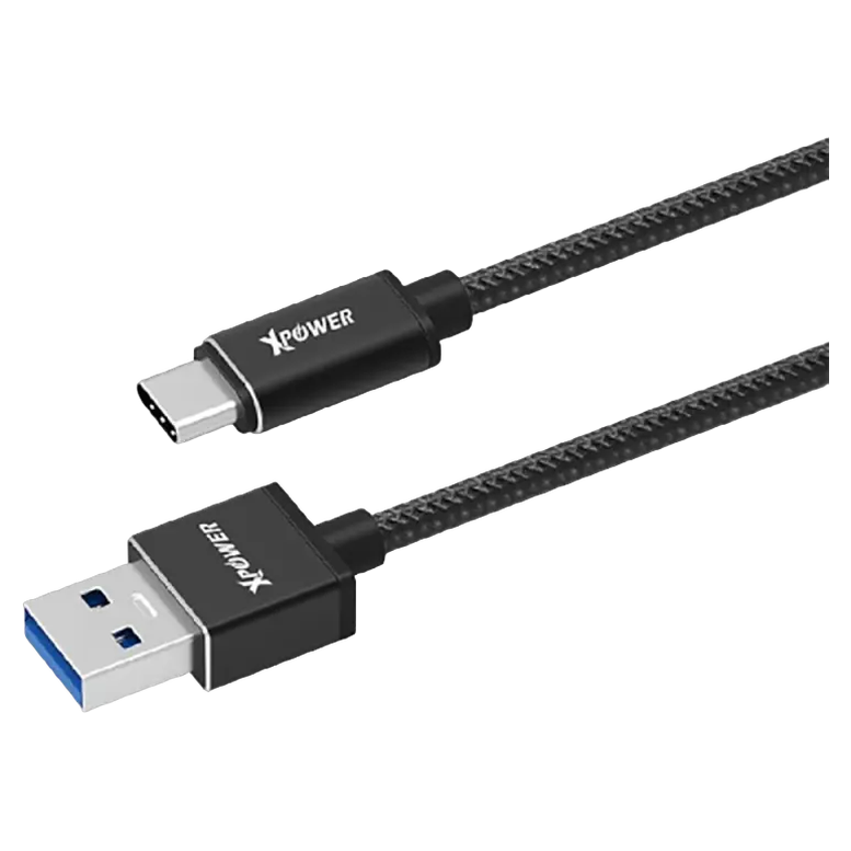 Кабель для зарядки и синхронизации Xpower Type-C cable Nylon, USB Type-A/Type-C, 1м, Чёрный 2