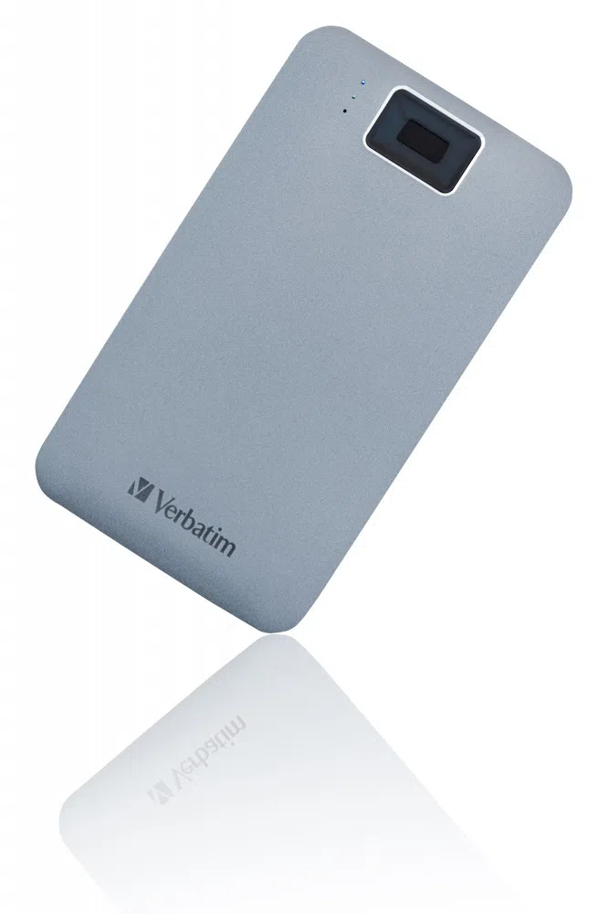 2.5" External HDD 2.0TB (USB3.2/USB-C)  Verbatim Executive Fingerprint Secure, Grey, Aluminium, Sleek, Nero Backup Software, Green Button Energy Saving Software 4