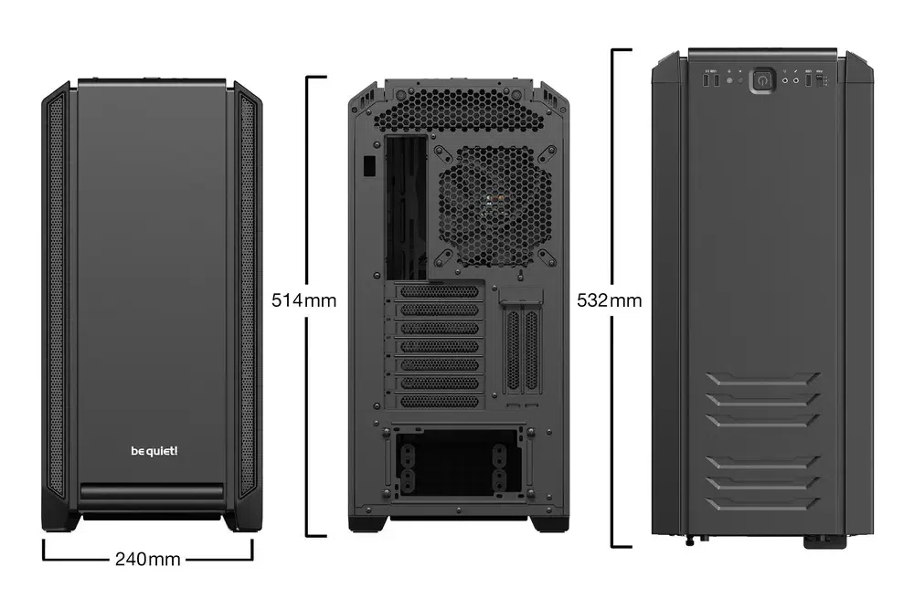 Carcasă PC be quiet! Silent Base 601, Midi-Tower, ATX PS2 , Negru 6