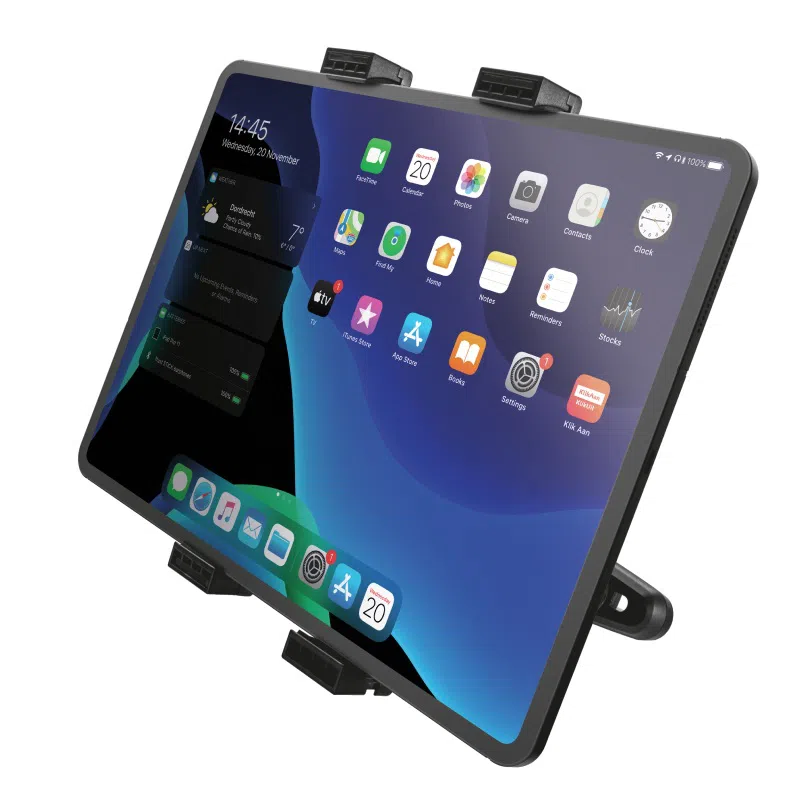Trust Thano Tablet Headrest Car Holder, Adjustable fixing clamp firmly holds tablets up to 195mm wide (7-11") 7