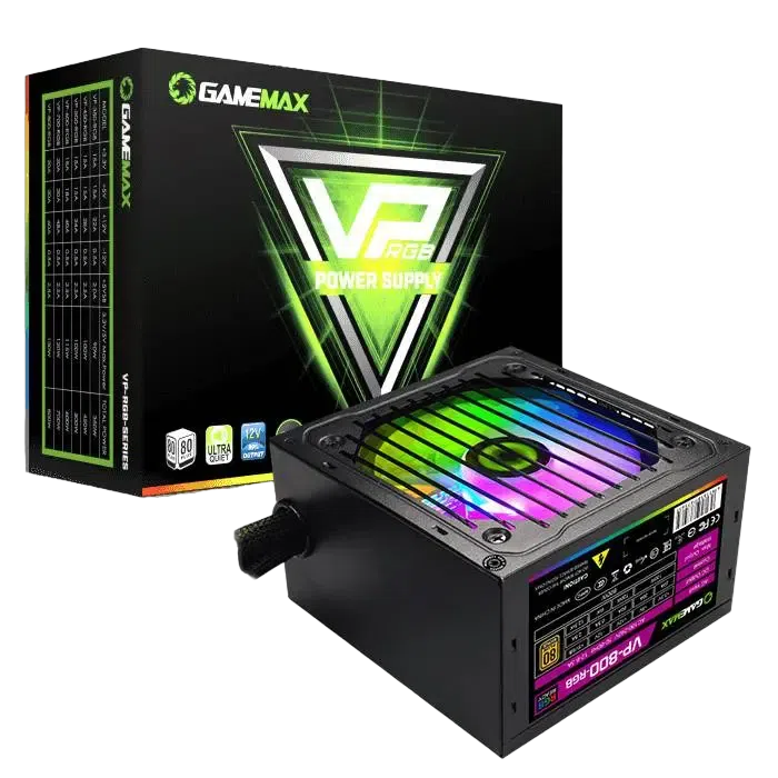 Блок питания для компьютеров Gamemax VP-800, 800 Вт, Черный 9