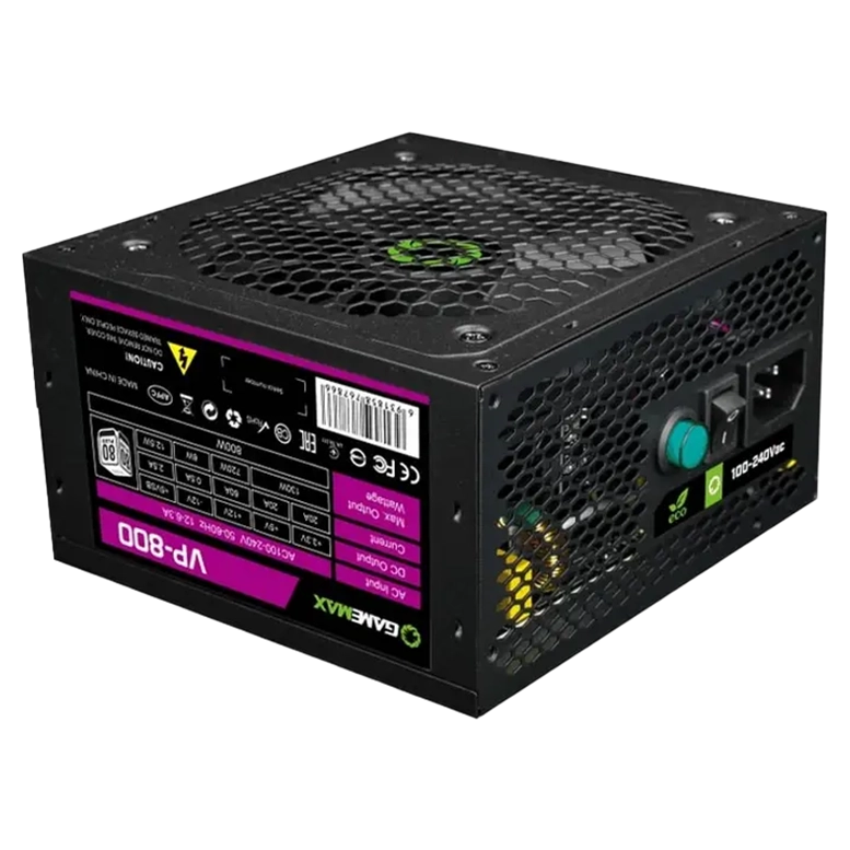 Блок питания для компьютеров Gamemax VP-800, 800 Вт, Черный