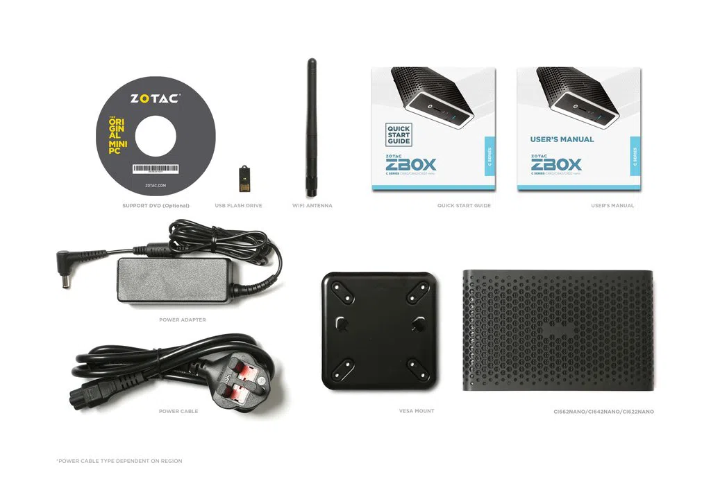 Mini PC ZOTAC ZBOX-CI662NANO-BE / Intel Core i7 / Black