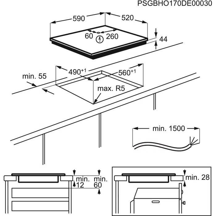 Plită incorporabilă cu inducție AEG IKB64413FB 5