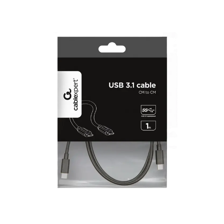 Cable  Type-C/Type-C, CM/CM, 1.0 m, USB3.1, Cablexpert, Black, CCP-USB3.1-CMCM-1M 11