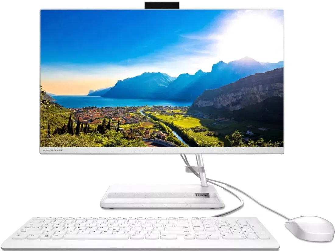 F0G1001CRK All-in-One PC - 23.8" Lenovo IdeaCentre 3 24ALC6, 23.8 FHD IPS, AMD Ryzen™ 3 5300U, 8GB (2x4) DDR4 RAM, 256GB SSD PCIe NVMe, AMD Radeon™ Graphics, no ODD, HD Cam, LAN, WiFi 11ax 2x2+BT 5.0, Wireless KB&MS, DOS, White, 6.8 kg.