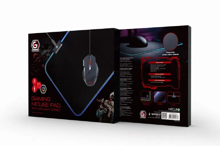 Игровой коврик для мыши Gembird MP-GAMELED-M, Черный 6