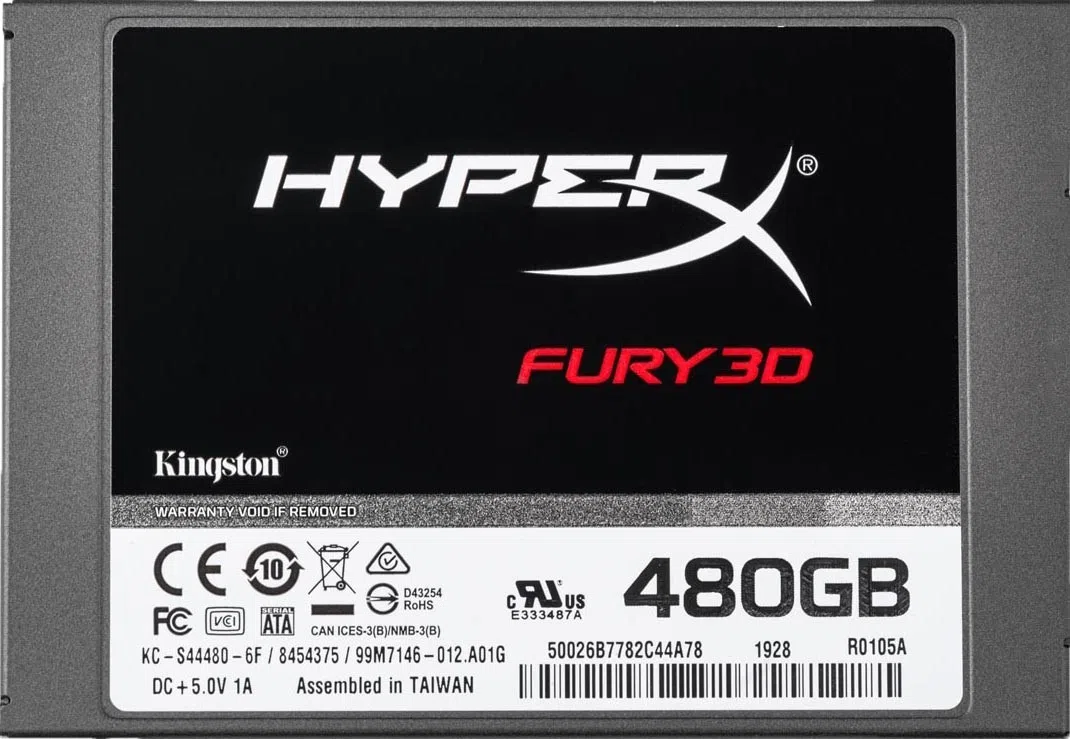 SSD накопитель Kingston HyperX Fury 3D 480Gb (KC-S44480-6F)