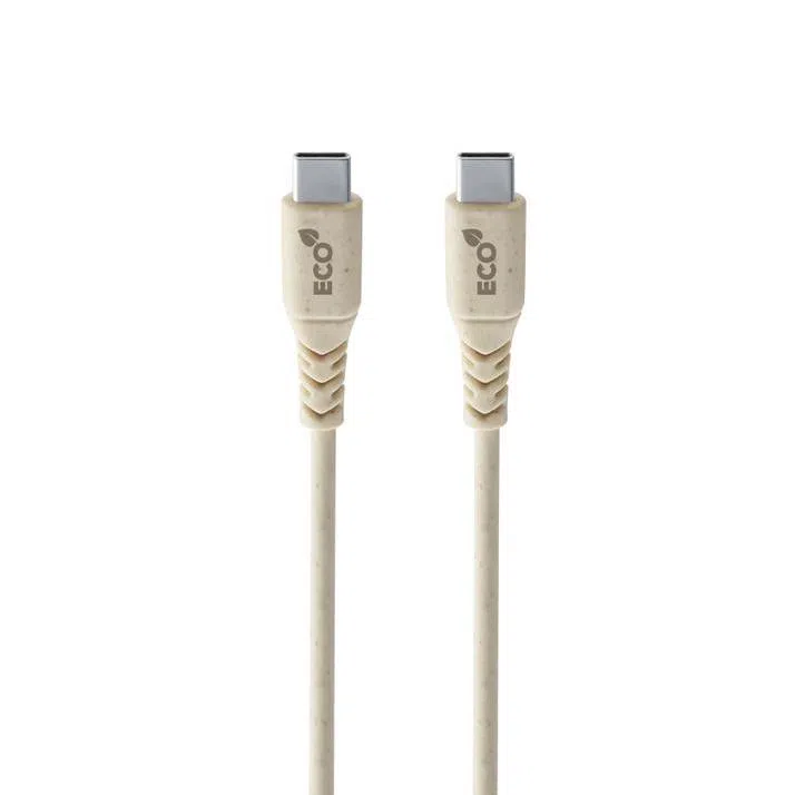 Кабель Cellularline Become Eco Cable Type-C to Type-C, USB-C to USB-C, 1.2 м, Бежевый