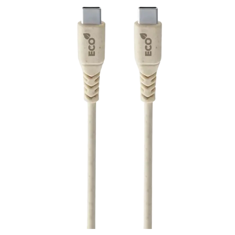 Кабель Cellularline Become Eco Cable Type-C to Type-C, USB-C to USB-C, 1.2 м, Бежевый 2