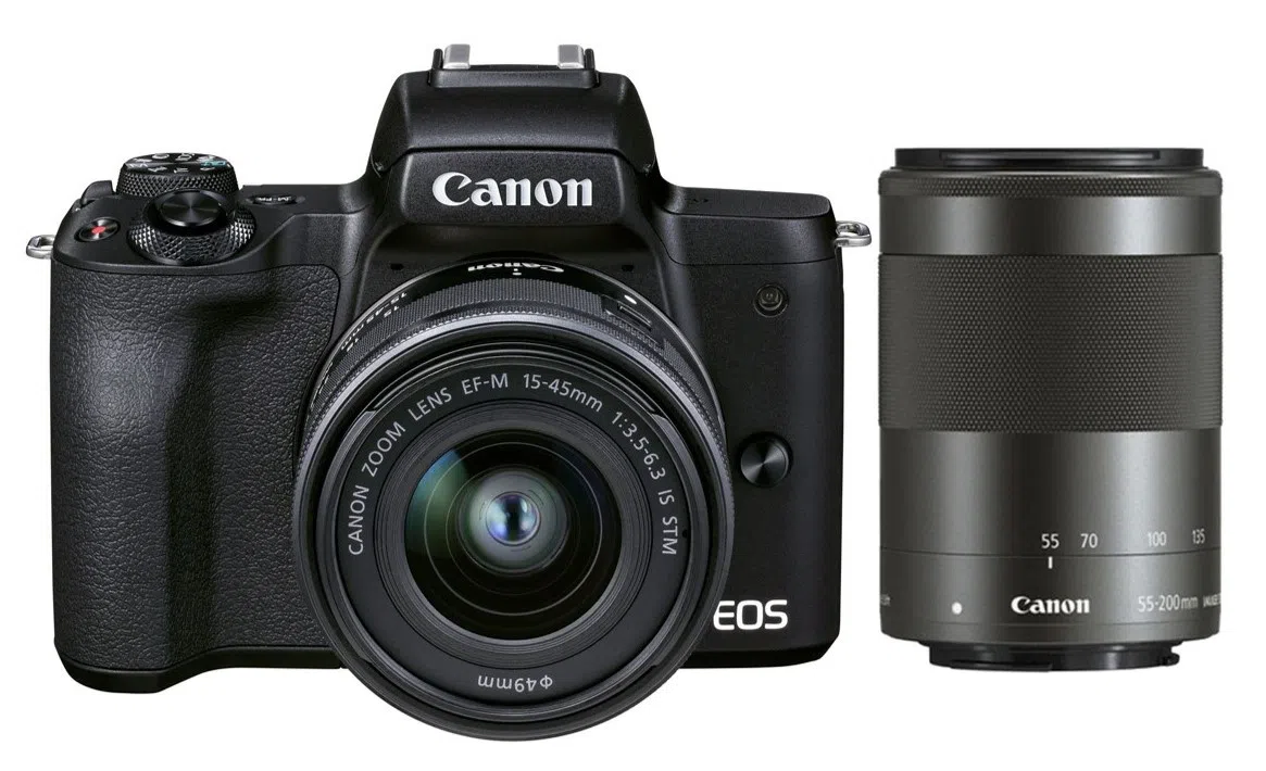 Системный фотоаппарат Canon EOS M50 Mark II Black + EF-M 15-45mm f/3.5-6.3 IS STM + EF-M 55-200mm f/4.5-6.3 IS STM
