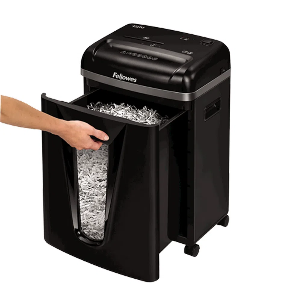 Fellowes Powershred® 450M, DIN Level P-5, Cross 2х12mm, Capacity 8sheets, Vol.22 lit Staples, DVD 2