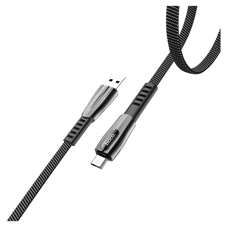 Кабель HOCO U70 Splendor, USB-A to Micro-USB, 1.2 м, Темно серый