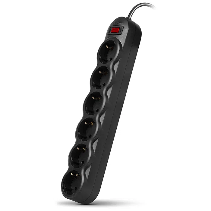 Prelungitor electric SVEN SF-06L, 6Prize, 3m, Negru 2