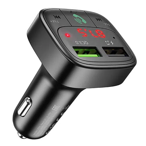 FM Модулятор Hoco E67 Fighter QC3.0 car BT FM transmitter 2