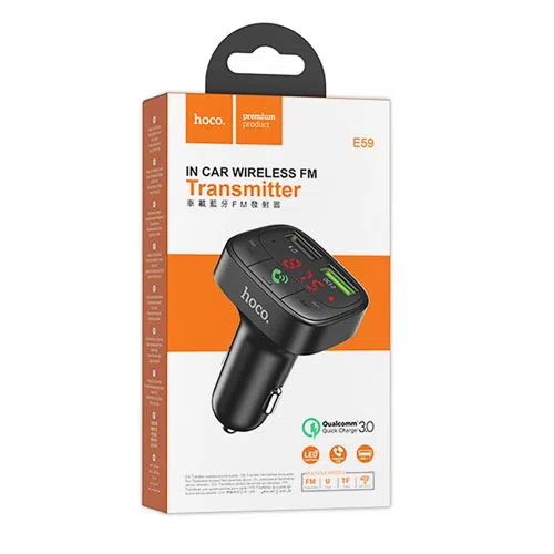 FM Модулятор Hoco E67 Fighter QC3.0 car BT FM transmitter 4