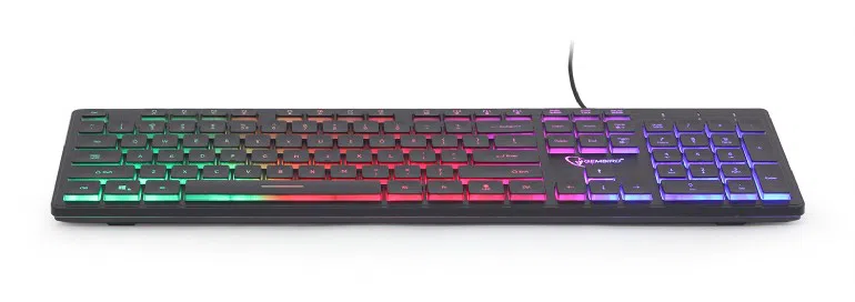 Gembird KB-UML-02 "Rainbow" Backlight Multimedia Keyboard, 104 pcs, US layout, black 2