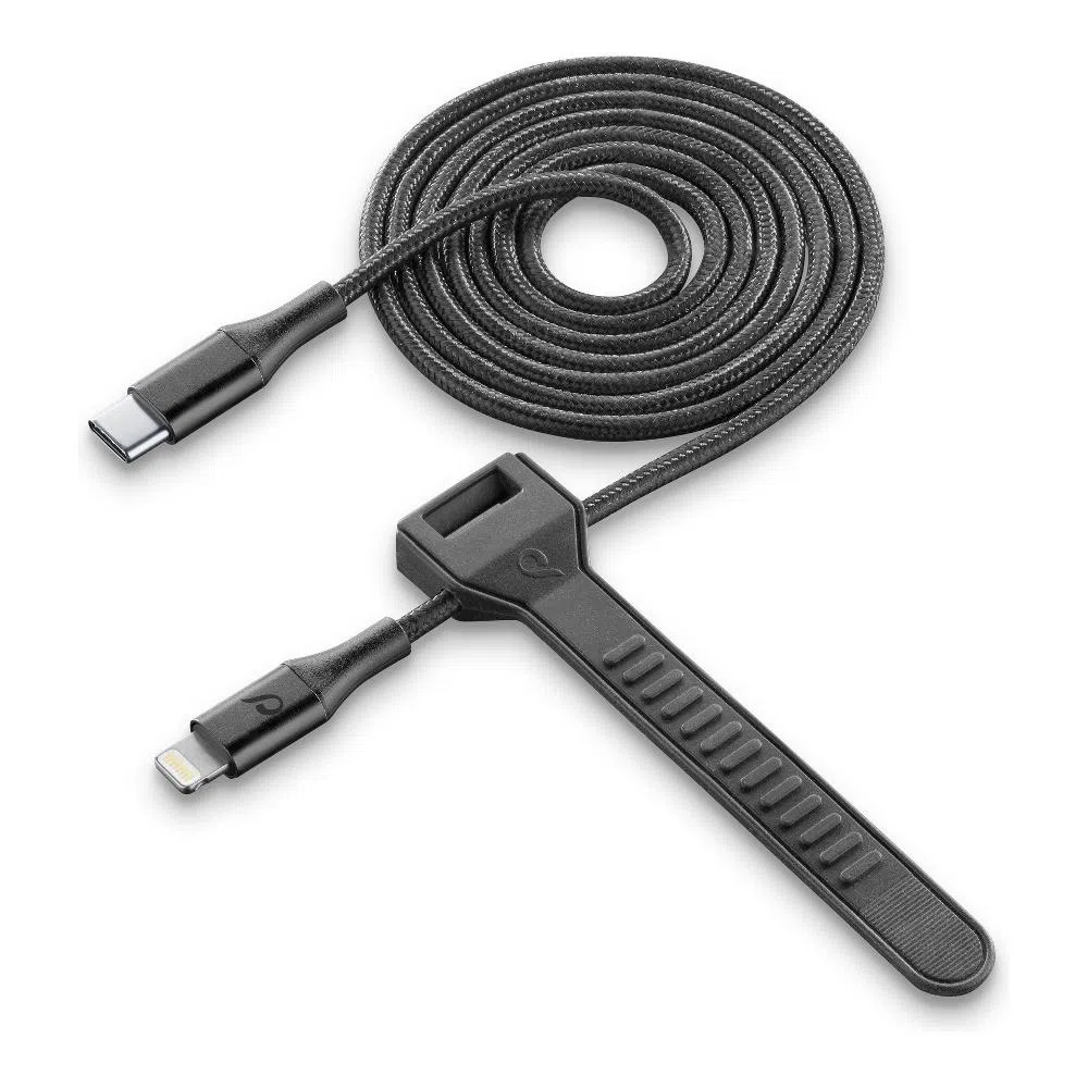 Кабель для зарядки и синхронизации Cellularline Satellite MFI, Lightning/Type-C, 1м, Чёрный 2