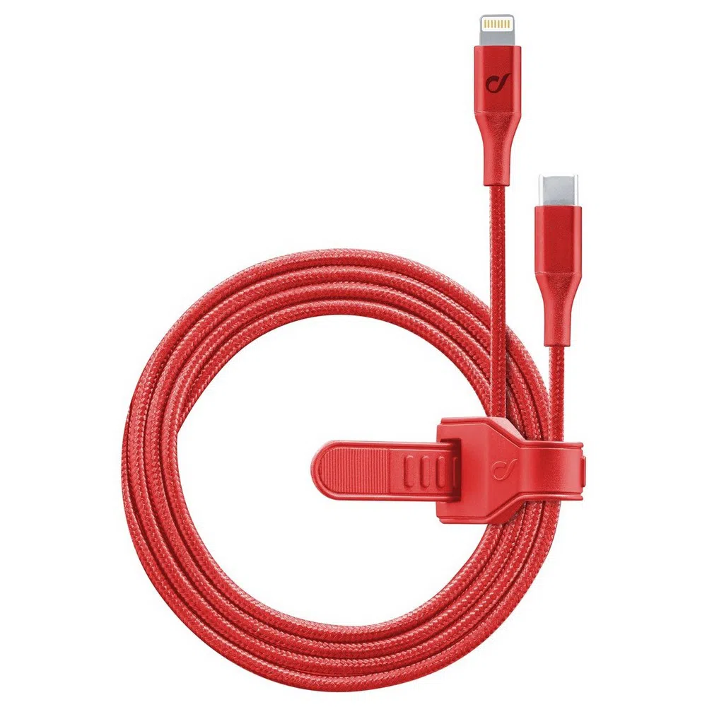Кабель для зарядки и синхронизации Cellularline Satellite MFI, Lightning/Type-C, 1м, Красный 2