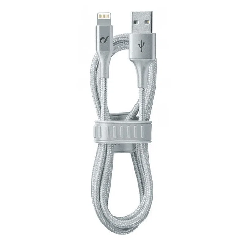 Кабель для зарядки и синхронизации Cellularline Satellite MFI, Lightning/USB Type-A, 1м, Серебристый 3