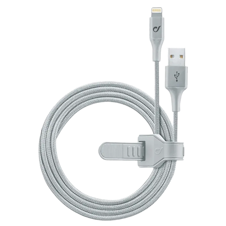 Кабель для зарядки и синхронизации Cellularline Satellite MFI, Lightning/USB Type-A, 1м, Серебристый 2