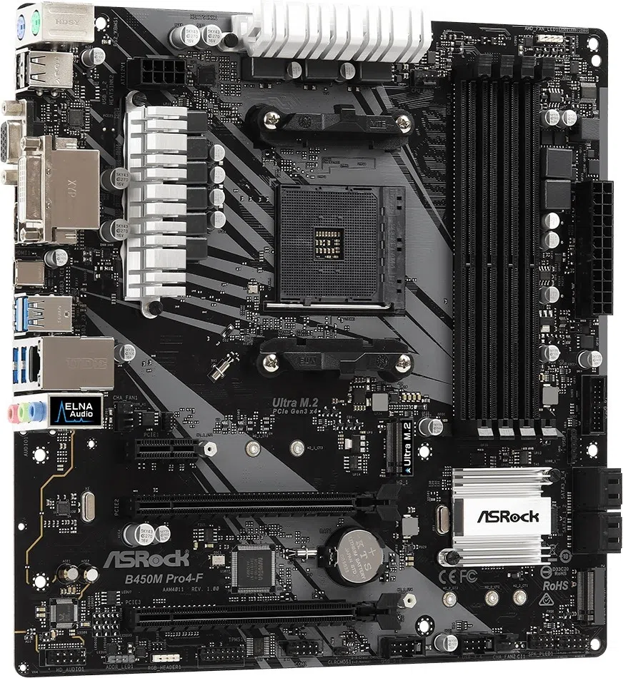 Материнская плата ASRock B450M Pro4-F R2.0 2
