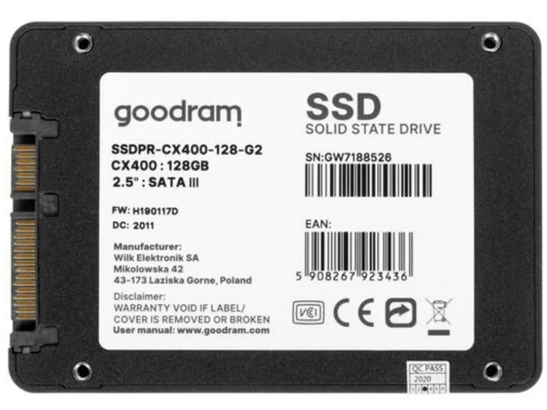 Накопитель SSD Goodram CX400 Gen.2, 128 ГБ, SSDPR-CX400-128-G2 2