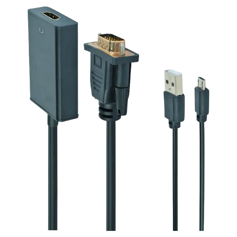 Adaptor Cablexpert A-VGA-HDMI-01, VGA to HDMI, Negru 4