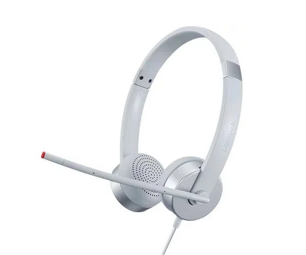 Гарнитура для компьютера Lenovo 100 Stereo, Проводной аналоговый, Серый