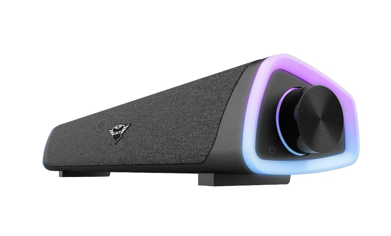 Trust Gaming GXT 620 AXON, RGB gaming soundbar with rainbow wave lighting and easy-to-reach volume control, 12W, USB power/3.5mm jack 140cm, Black 2