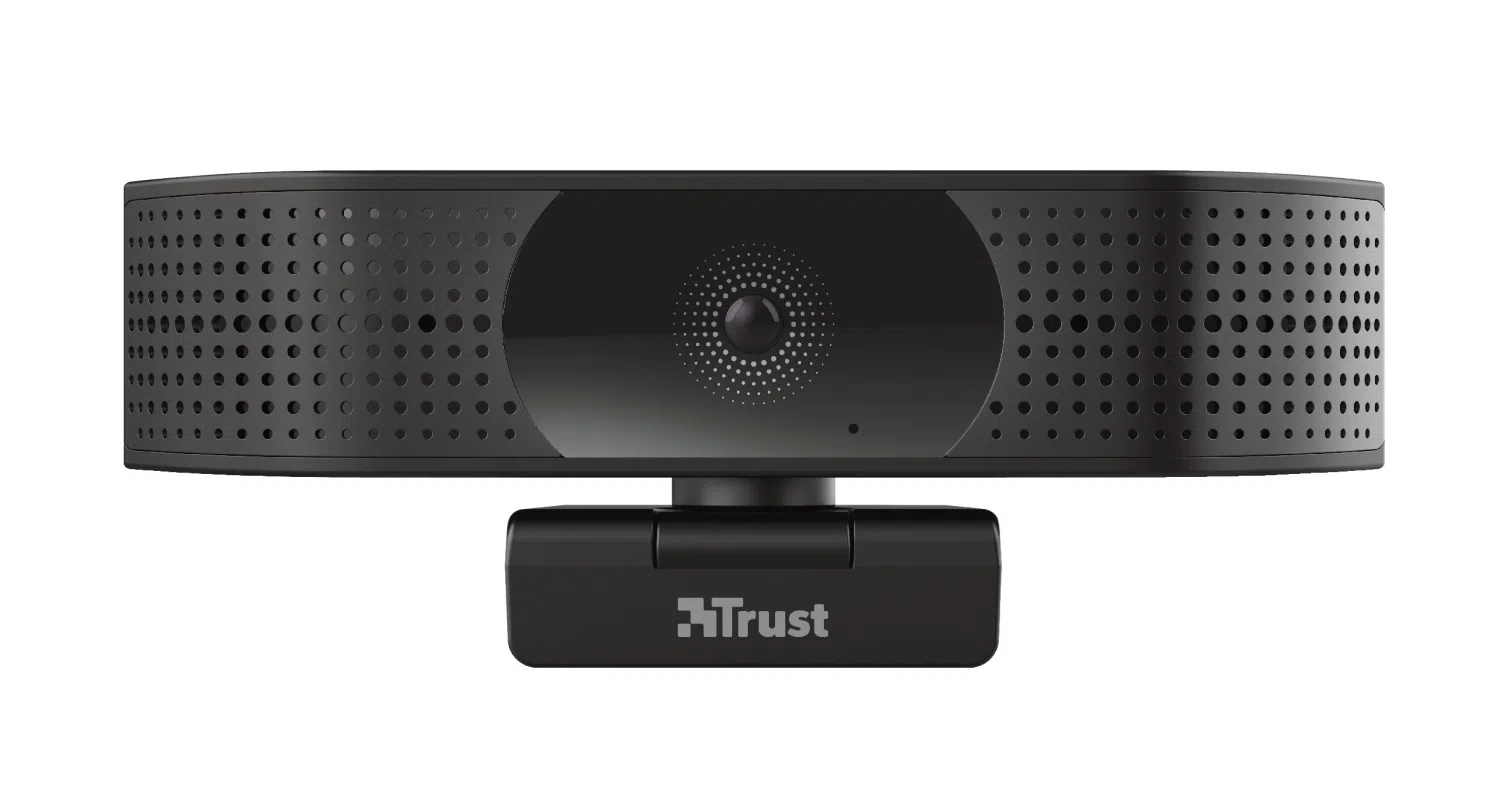 Trust Teza 4K Ultra HD Webcam, Advanced 4K Ultra HD webcam with a 74° field of view and two integrated microphones,Mounting type: clip, tripod, 2m 6