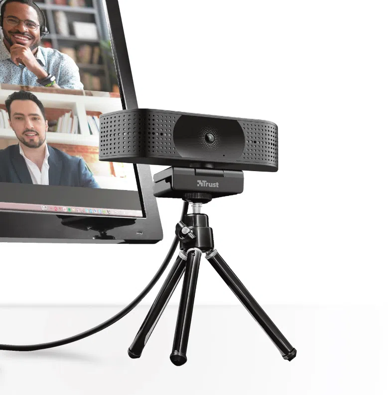 Trust Teza 4K Ultra HD Webcam, Advanced 4K Ultra HD webcam with a 74° field of view and two integrated microphones,Mounting type: clip, tripod, 2m 2