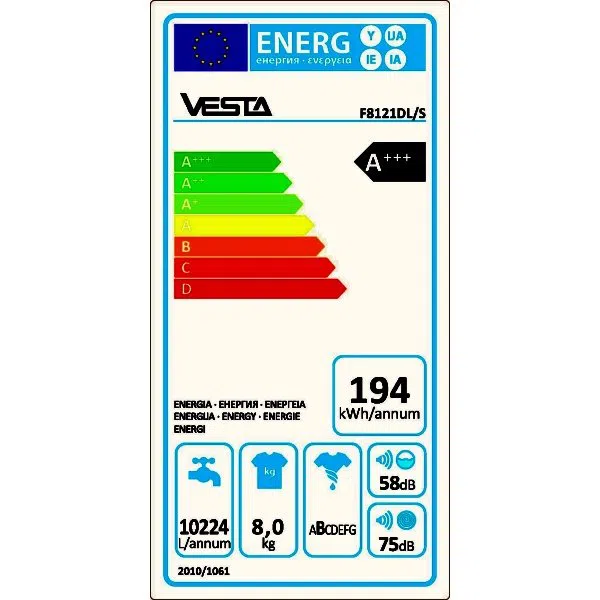 Maşina de spălat rufe Vesta F8121DL/S 2