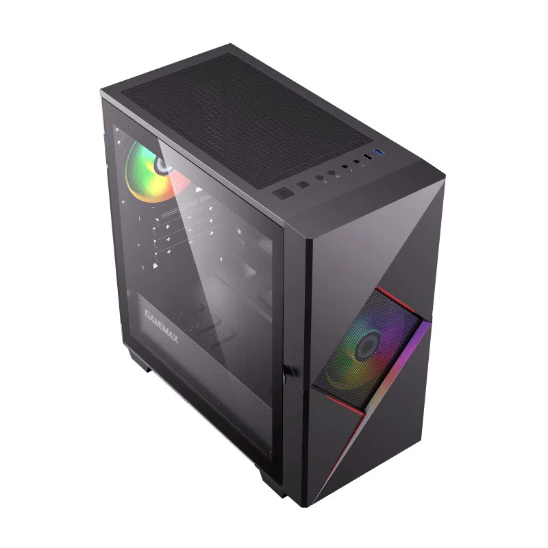Case mATX GAMEMAX Cyclops, w/o PSU, 2x120mm ARGB fans, ARGB Hub, TG, Dust Filter, USB 3.0, Black/Red 8