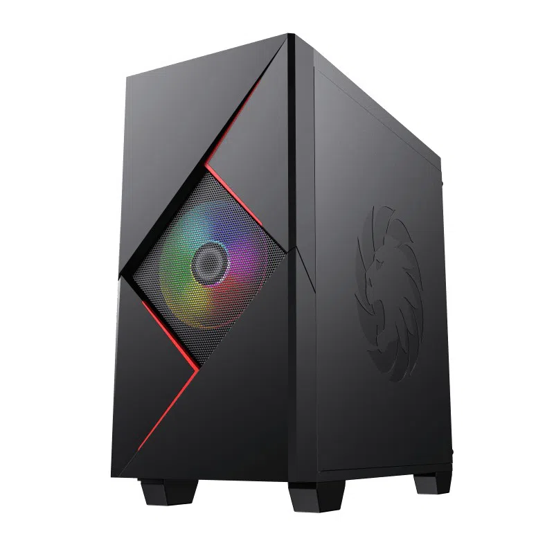 Case mATX GAMEMAX Cyclops, w/o PSU, 2x120mm ARGB fans, ARGB Hub, TG, Dust Filter, USB 3.0, Black/Red 7