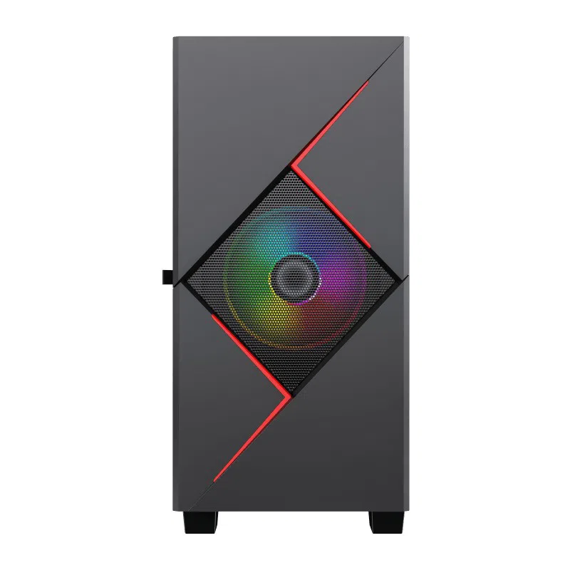 Case mATX GAMEMAX Cyclops, w/o PSU, 2x120mm ARGB fans, ARGB Hub, TG, Dust Filter, USB 3.0, Black/Red 5