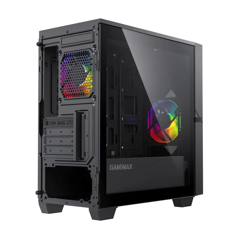 Case mATX GAMEMAX Cyclops, w/o PSU, 2x120mm ARGB fans, ARGB Hub, TG, Dust Filter, USB 3.0, Black/Red 4