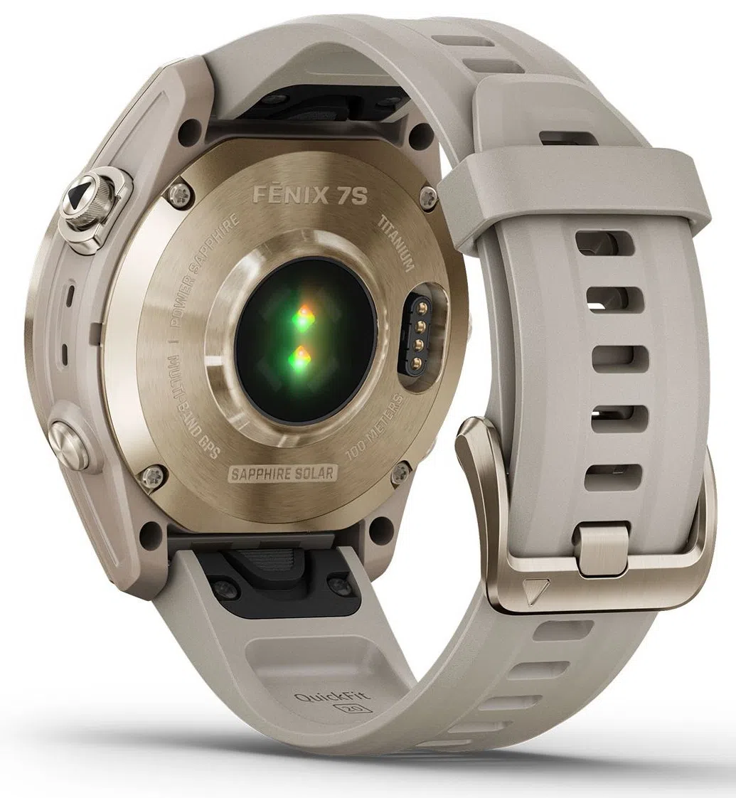 Смарт-часы Garmin fēnix 7S Sapphire Solar Cream Gold with Light Sand Band (010-02539-21) 4
