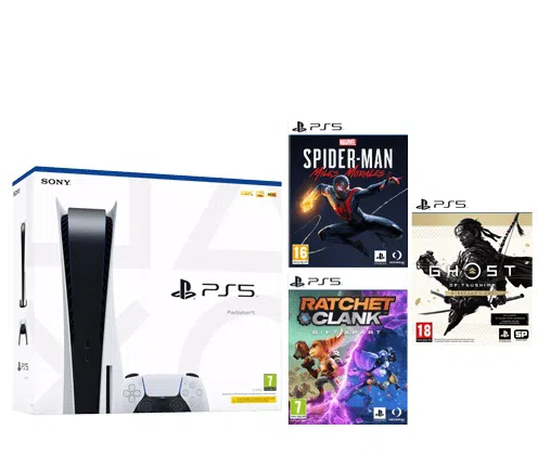 Sony PlayStation 5 Ghost of Tsushima & Spider-Man Miles Morales & Ratchet & Clank