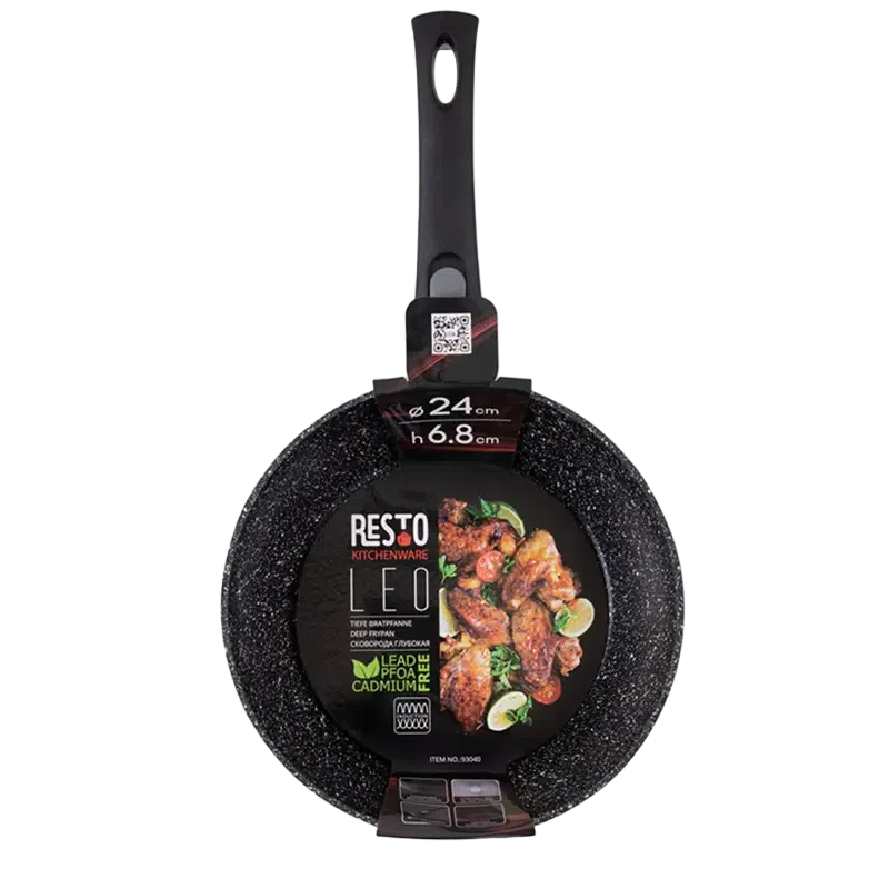 Сковорода глубокая RESTO 93040, 24см, Чёрный 2