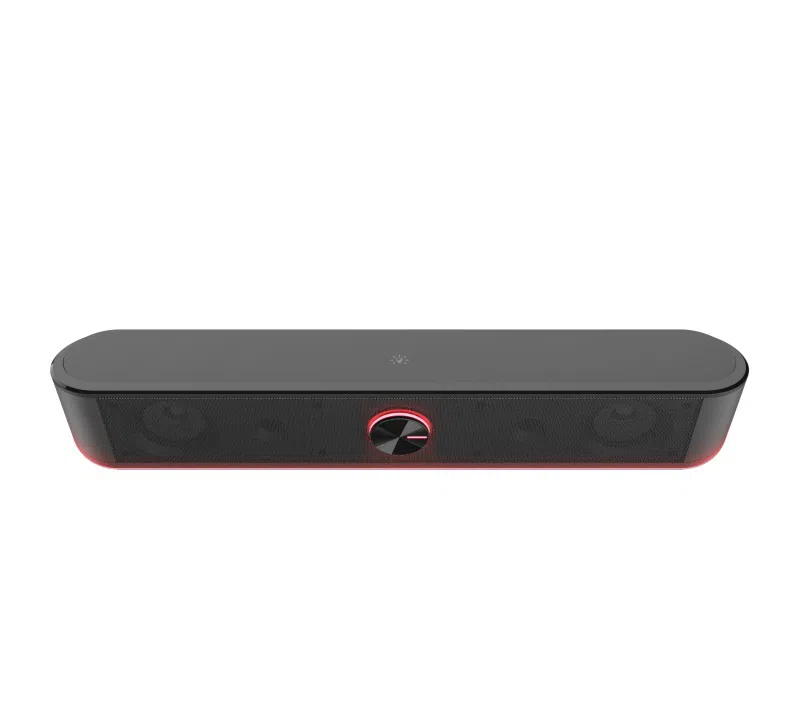Trust Gaming GXT 619 Thorne RGB Illuminated Soundbar, 2.0 Stereo speakers with 12W of peak power provide a solid gaming experience, Black 3