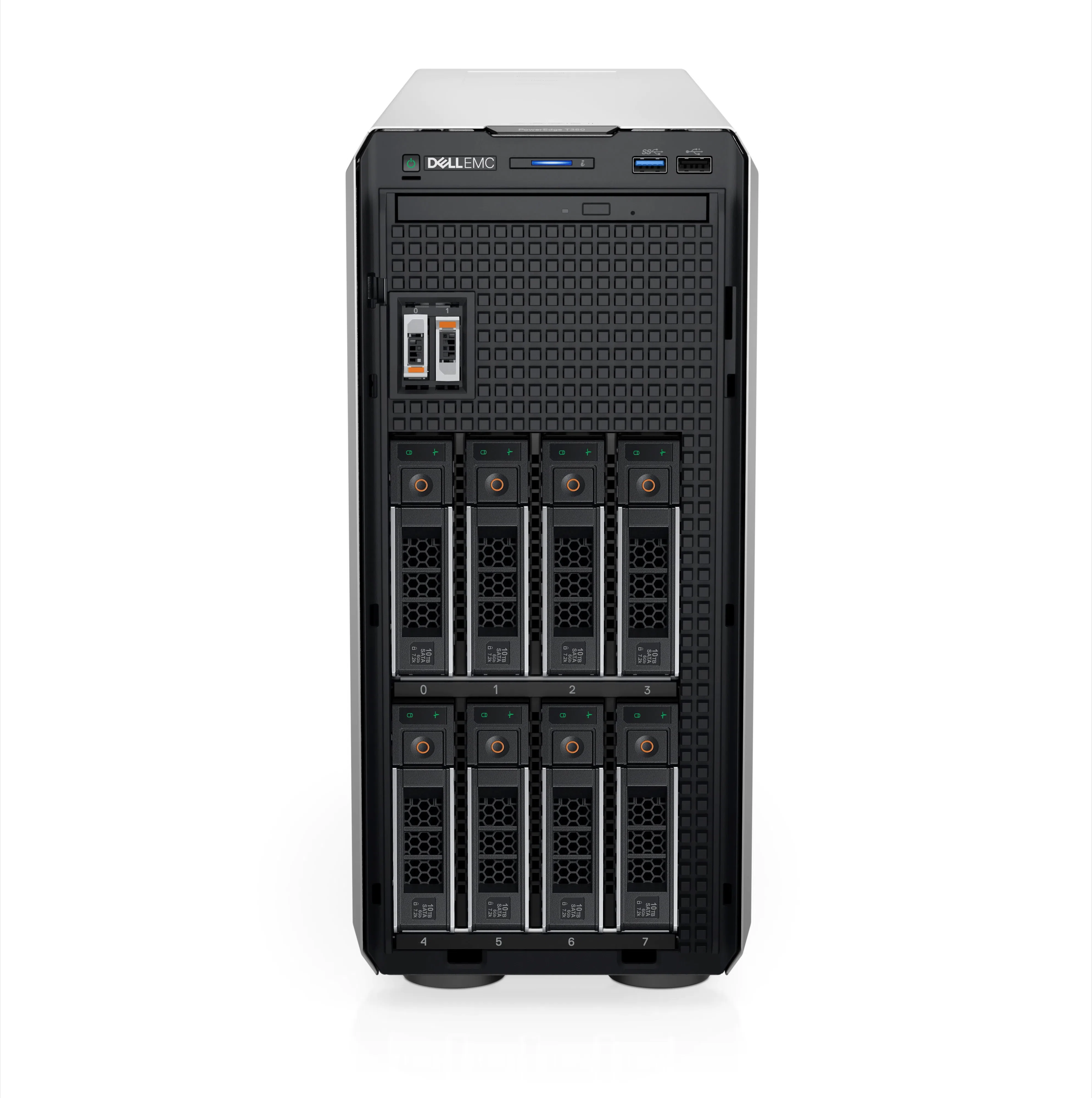 Dell PowerEdge T350 Tower, 1 x Intel Xeon E-2378G (2.6GHz, 16M, 8C/16T, 65W), 2x16GB UDIMM DDR4 RAM, 480GB SATA SSD Read Intensive, 2x2TB HDD SAS ISE 12Gbps 7.2K (Chassis 8x3.5" Hot-Plug HDD), PERC H355, iDRAC9 Basic, On-Board LOM, TPM 2.0 V3, Single Cabled 450W PSU. 2