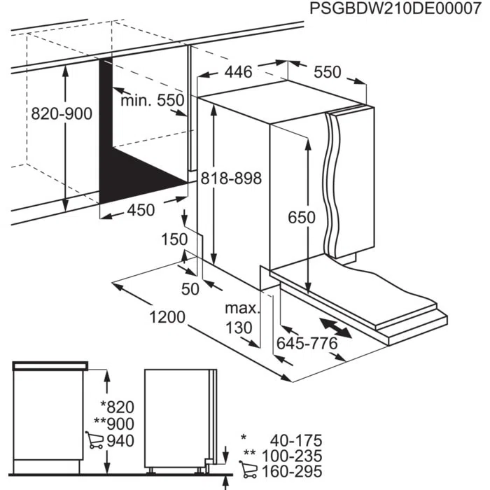 Maşină de spălat vase încorporabilă AEG FSE73527P 5