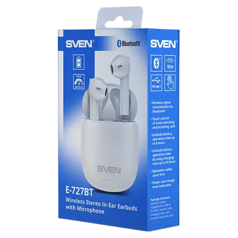 Наушники SVEN E-727BT, Беспроводные, Белый 5