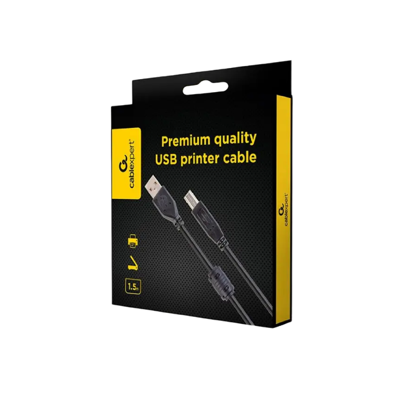 Cable USB, AM/BM,   1.5 m,  Retail pack, Cablexpert, Black, CCFB-USB2-AMBM-1.5M 8